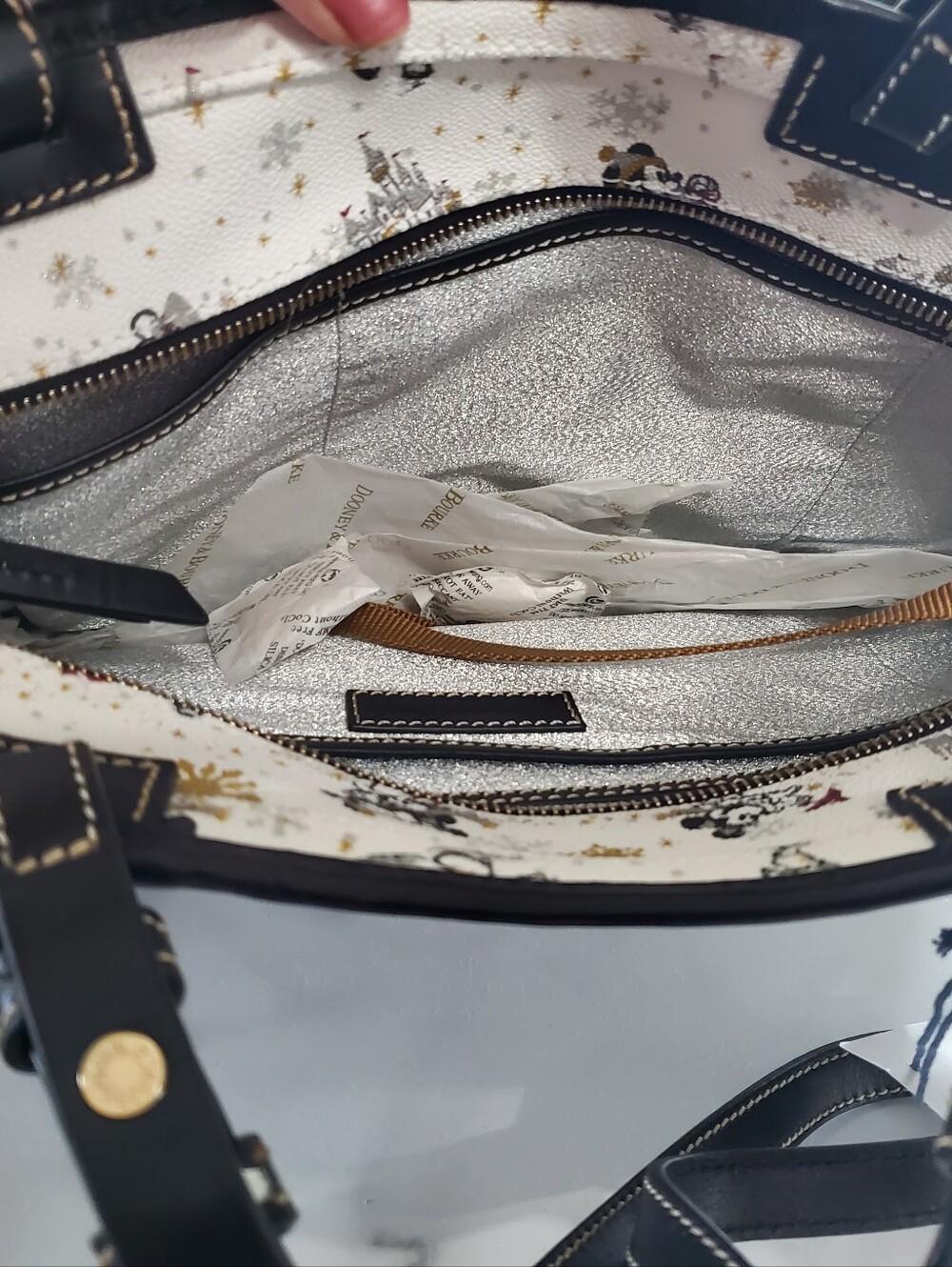 Disney Parks Dooney & Bourke Holiday Winter Mickey Tote Bag - Picture 12 of 17
